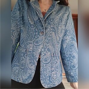 Solitaire NWT Blue Paisley Women's Jacket size M